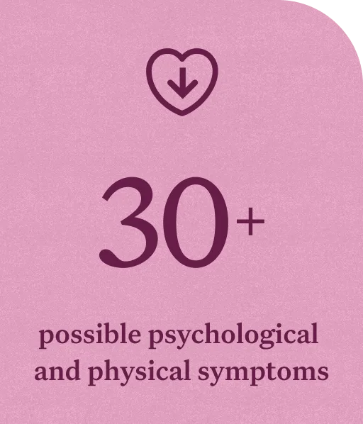 More than thirty possible psychological and physical symptoms.