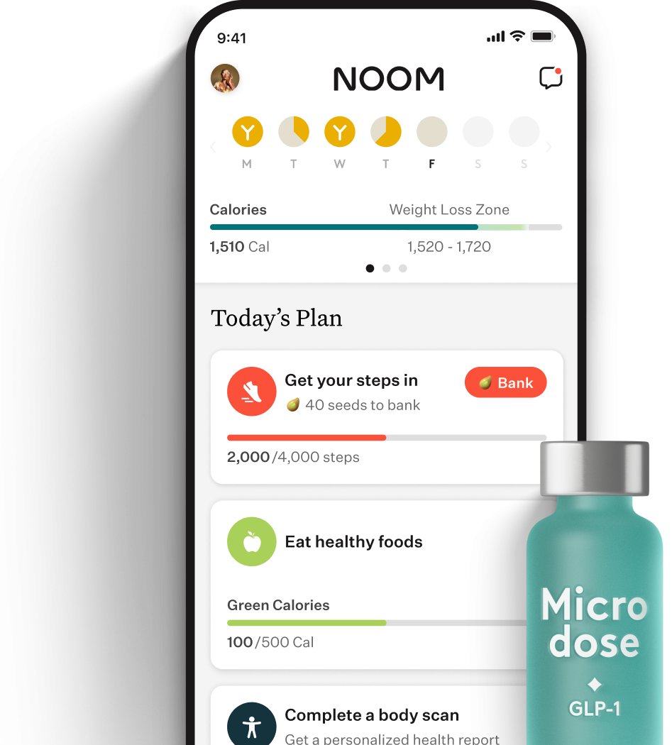 The Noom app and Microdose GLP-1 product.